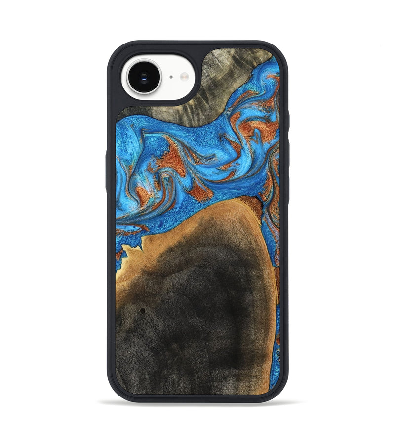 iPhone 16e Wood Phone Case - Casper (Teal & Gold, 793537)