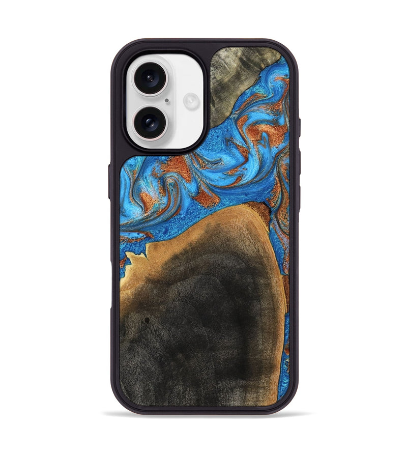 iPhone 17 Wood Phone Case - Casper (Teal & Gold, 793537)