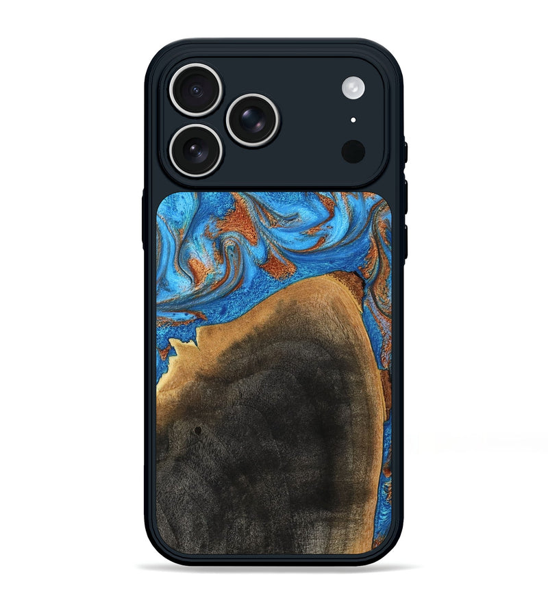 iPhone 17 Pro Max Wood Phone Case - Casper (Teal & Gold, 793537)