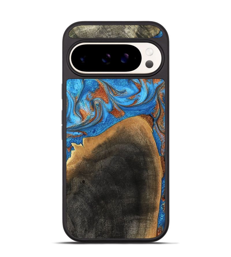 Pixel 9 Pro Wood Phone Case - Casper (Teal & Gold, 793537)