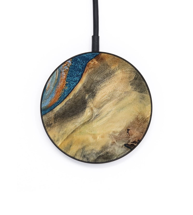 Circle Wood Wireless Charger - Jorden (Teal & Gold, 793539)