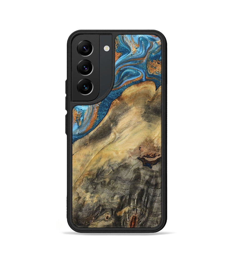 Galaxy S22 Wood Phone Case - Jorden (Teal & Gold, 793539)