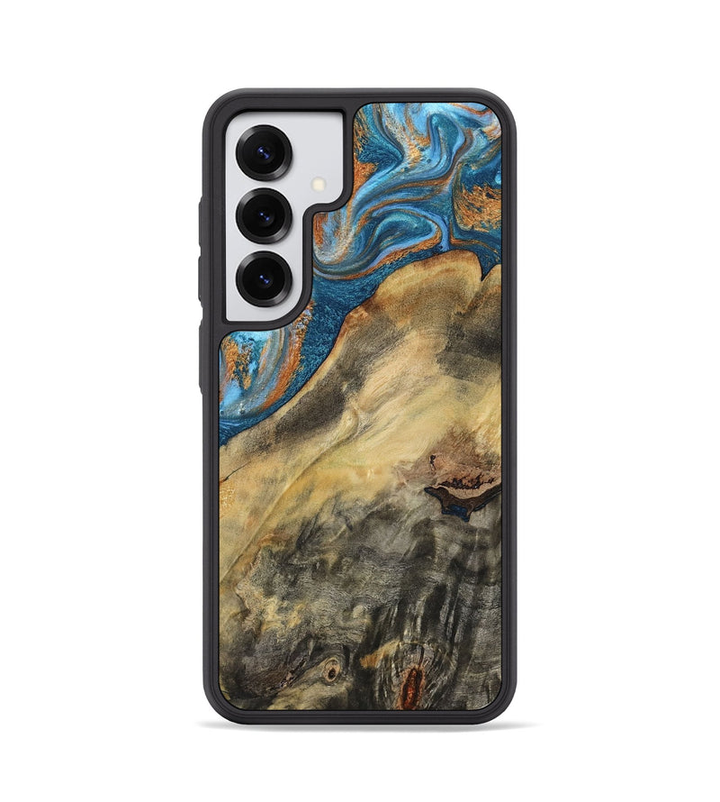 Galaxy S25 Wood Phone Case - Jorden (Teal & Gold, 793539)