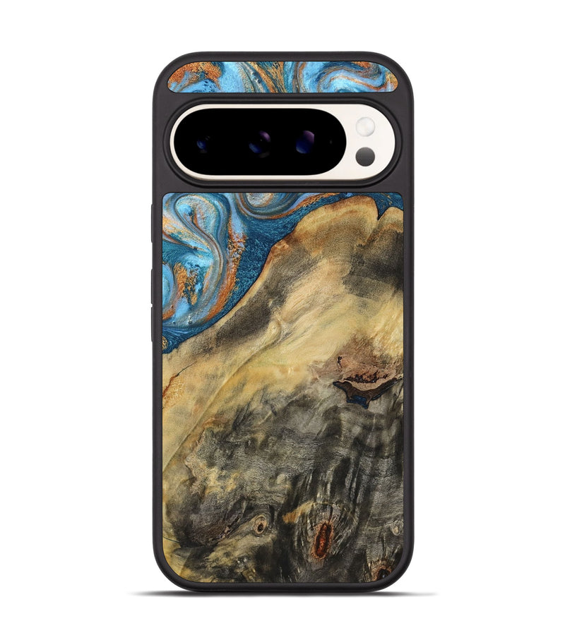 Pixel 9 Wood Phone Case - Jorden (Teal & Gold, 793539)