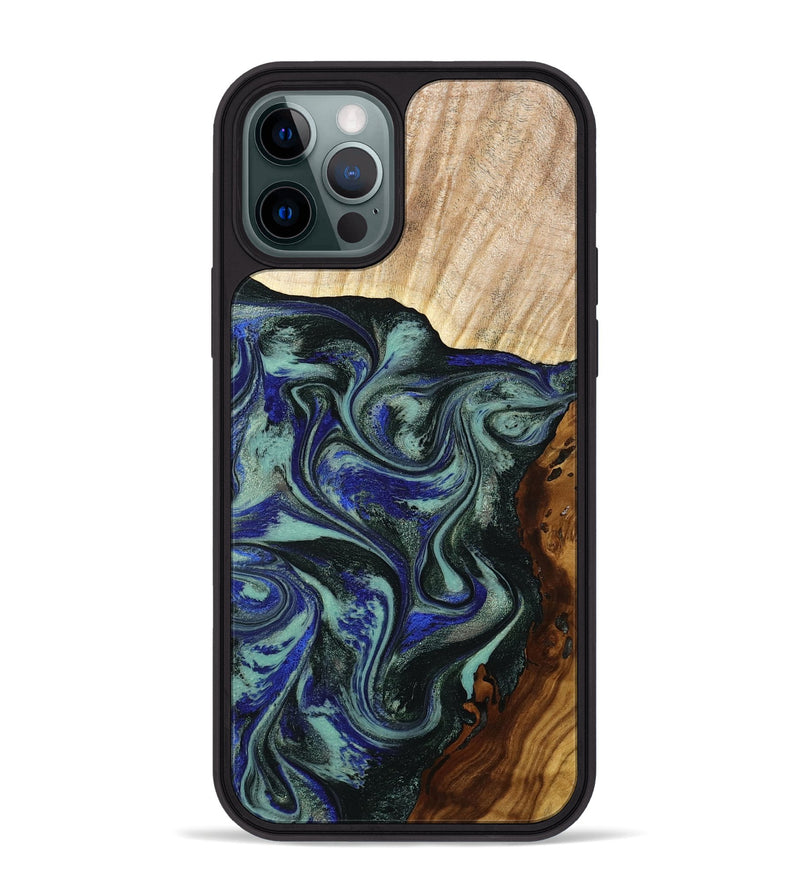 iPhone 12 Pro Max Wood Phone Case - Carly (Green, 793564)
