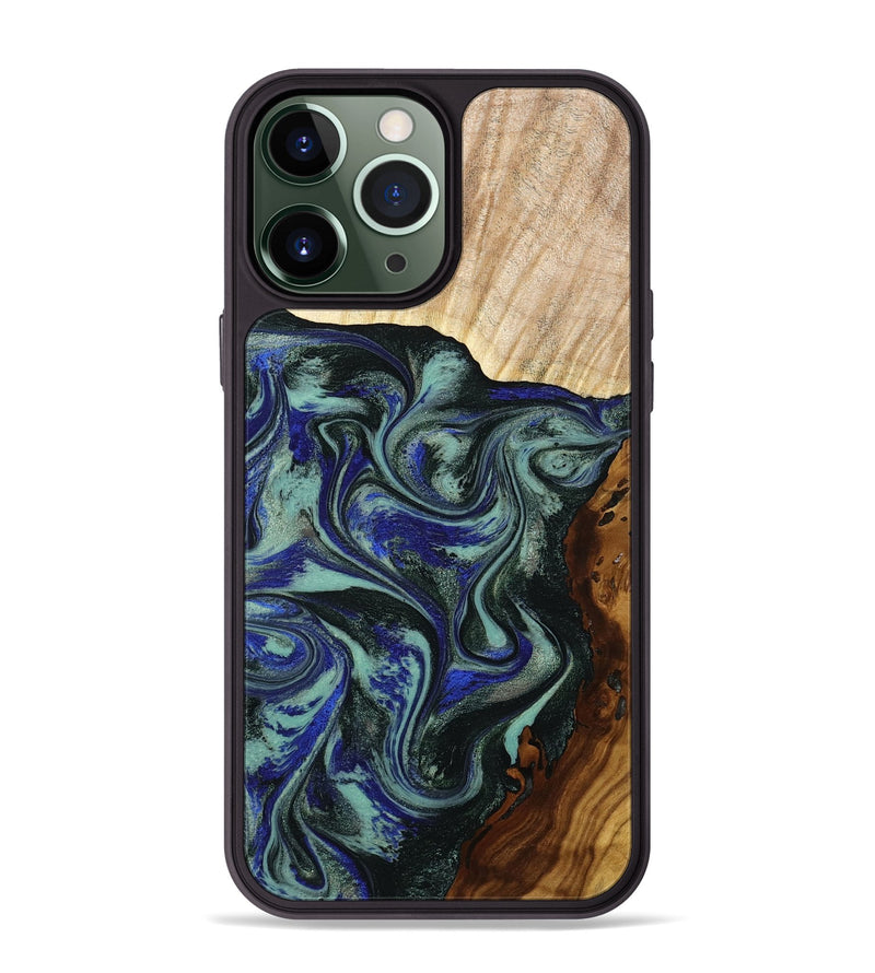 iPhone 13 Pro Max Wood Phone Case - Carly (Green, 793564)