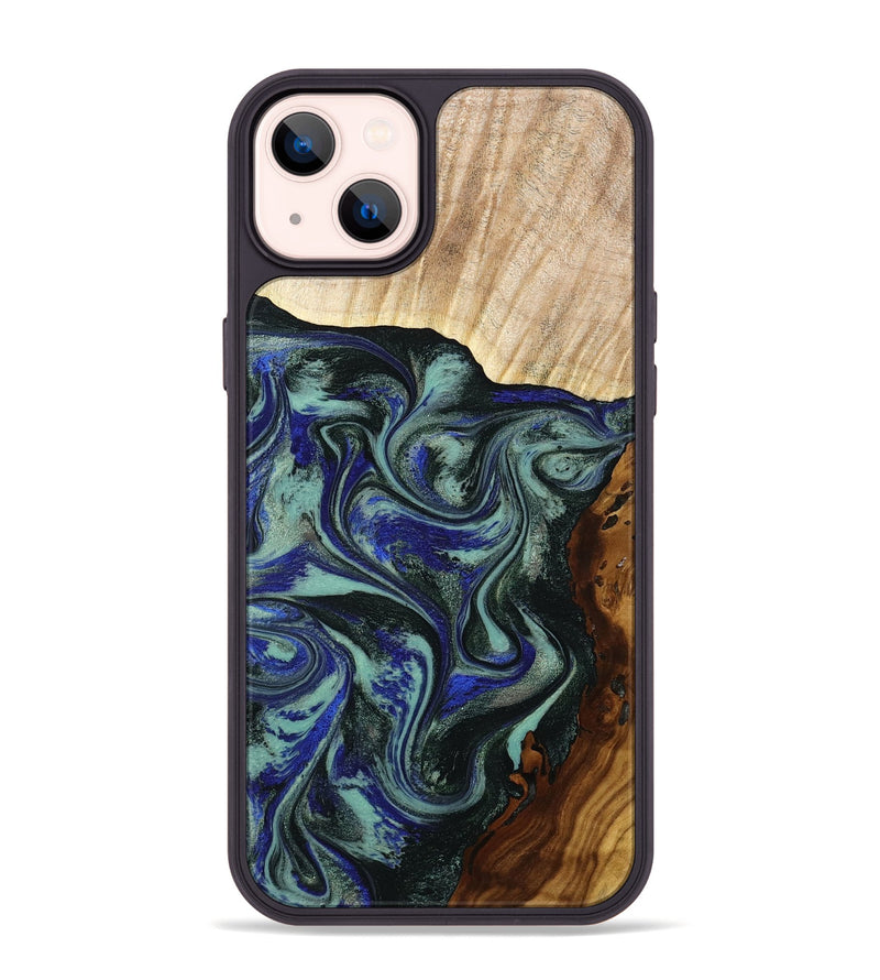 iPhone 14 Plus Wood Phone Case - Carly (Green, 793564)