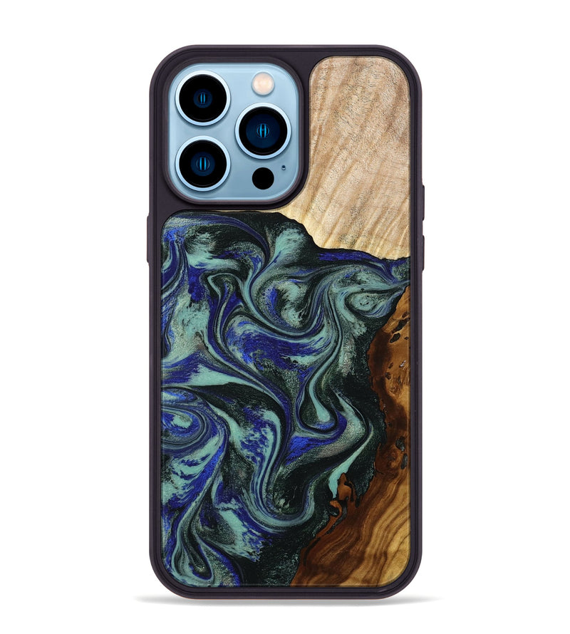 iPhone 14 Pro Max Wood Phone Case - Carly (Green, 793564)