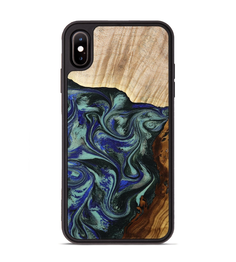 iPhone Xs Max Wood Phone Case - Carly (Green, 793564)