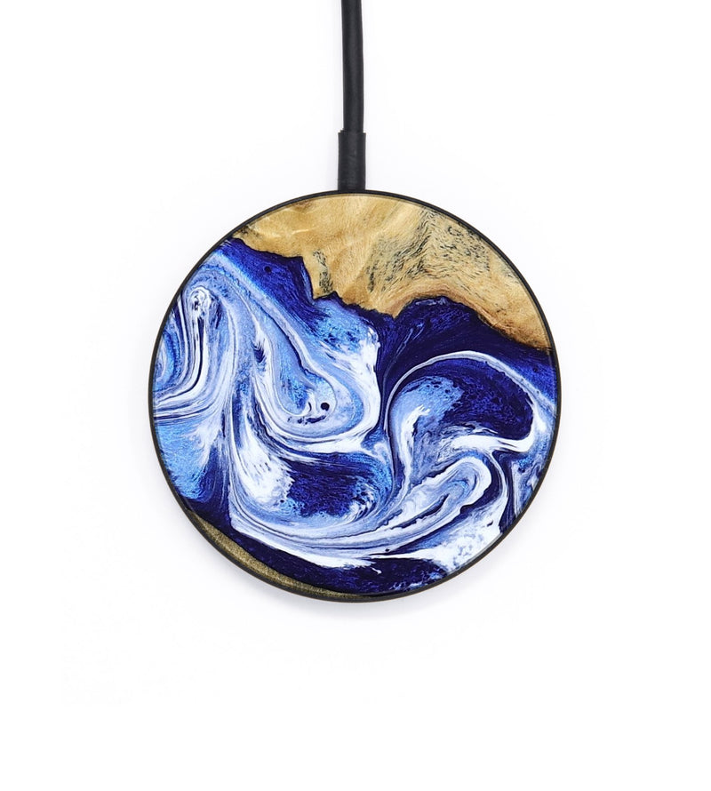 Circle Wood Wireless Charger - Edith (Blue, 793574)