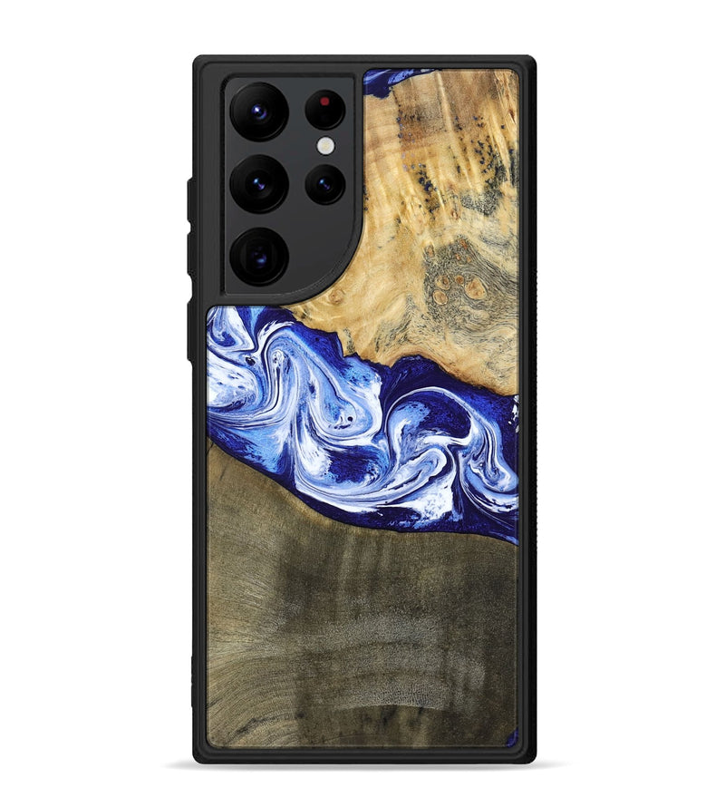 Galaxy S22 Ultra Wood Phone Case - Edith (Blue, 793574)
