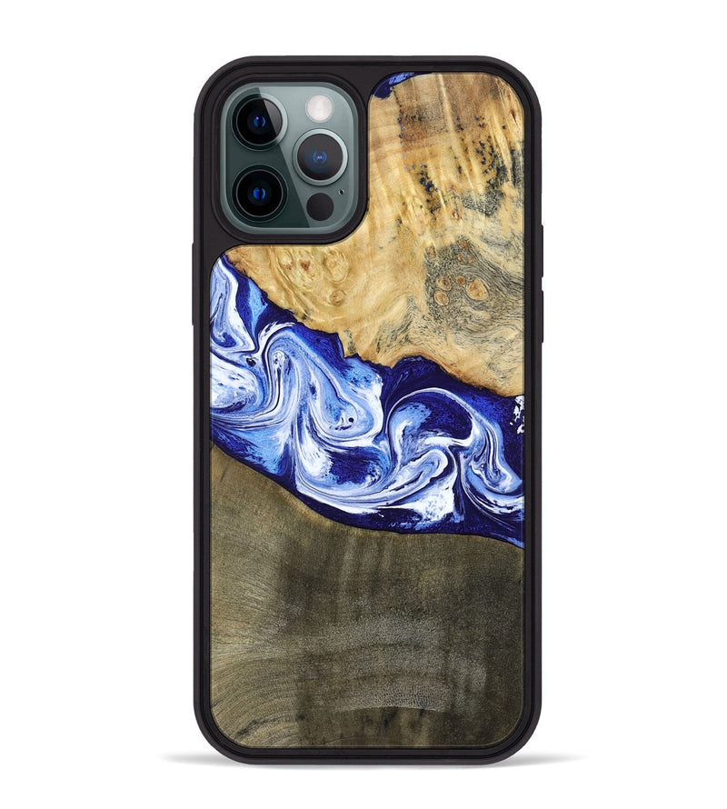 iPhone 12 Pro Max Wood Phone Case - Edith (Blue, 793574)