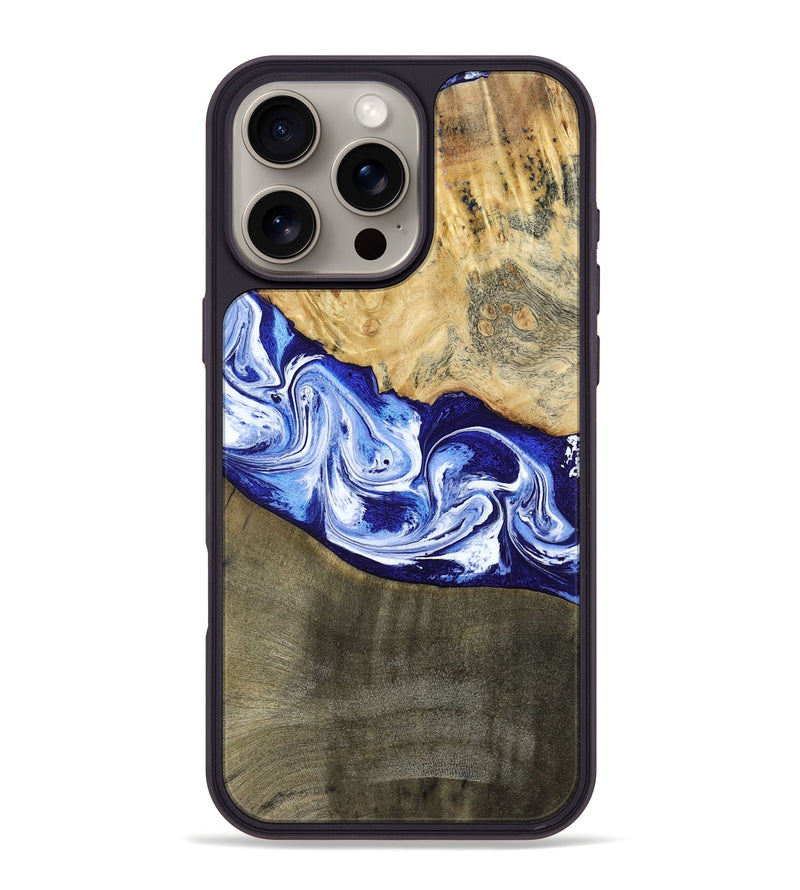 iPhone 16 Pro Max Wood Phone Case - Edith (Blue, 793574)