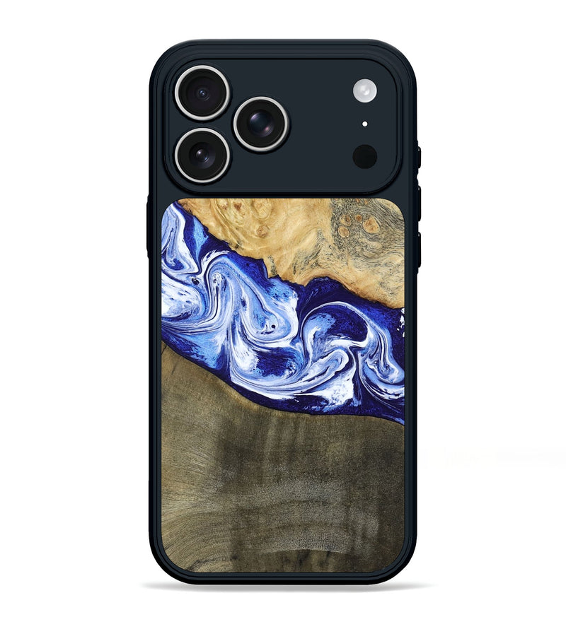 iPhone 17 Pro Max Wood Phone Case - Edith (Blue, 793574)