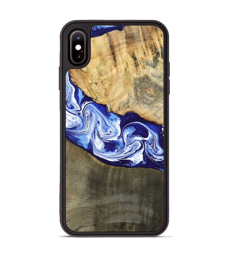 iPhone Xs Max Wood Phone Case - Edith (Blue, 793574)
