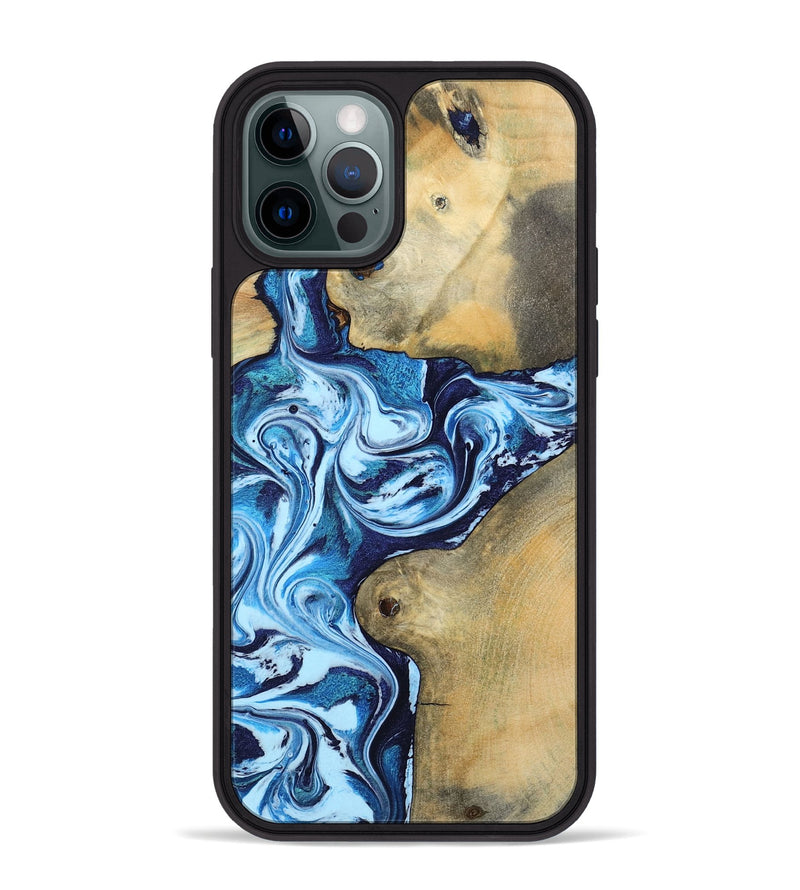 iPhone 12 Pro Max Wood Phone Case - Eiden (Blue, 793577)