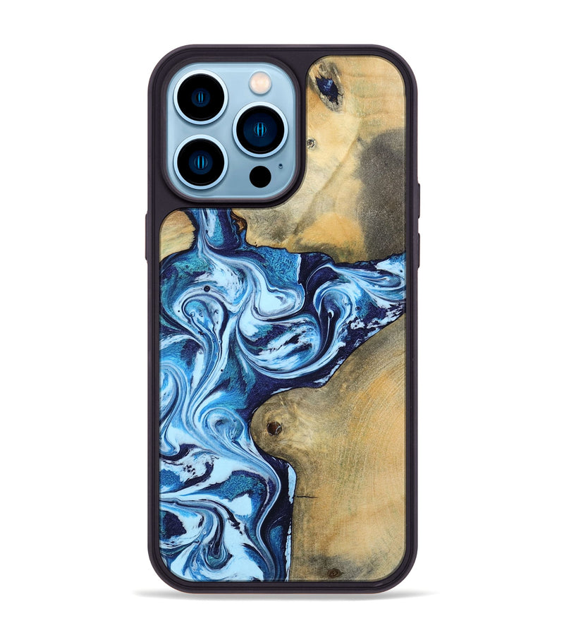 iPhone 14 Pro Max Wood Phone Case - Eiden (Blue, 793577)