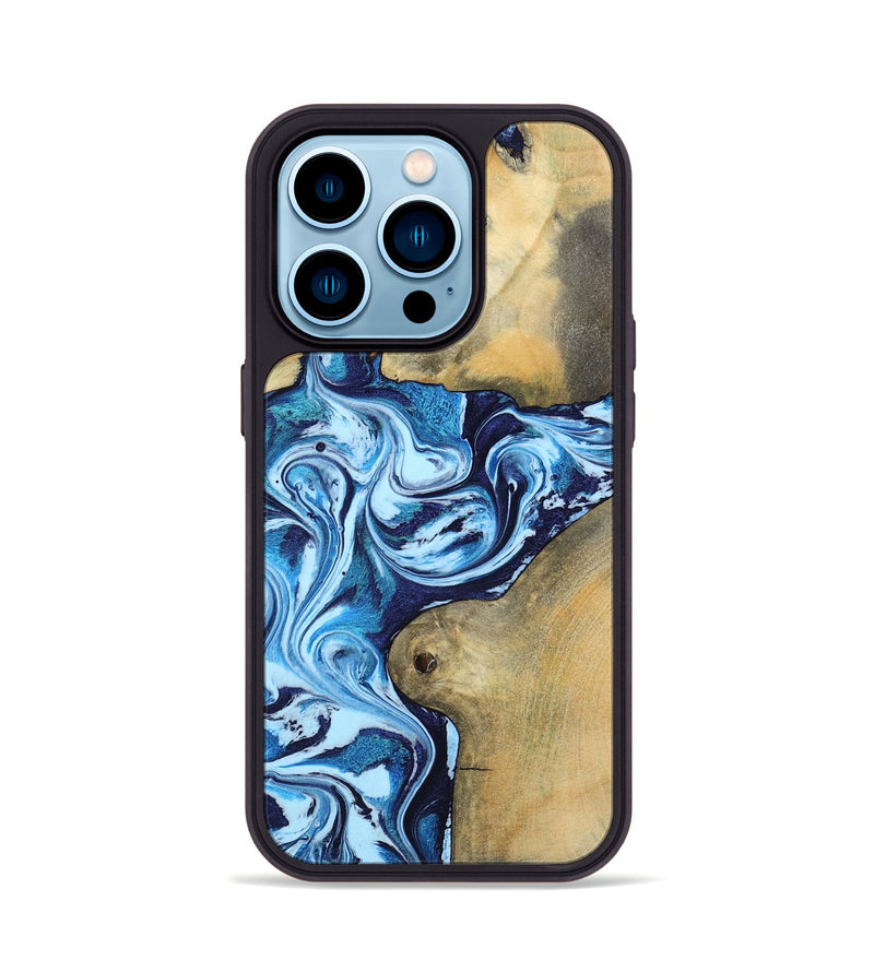 iPhone 14 Pro Wood Phone Case - Eiden (Blue, 793577)