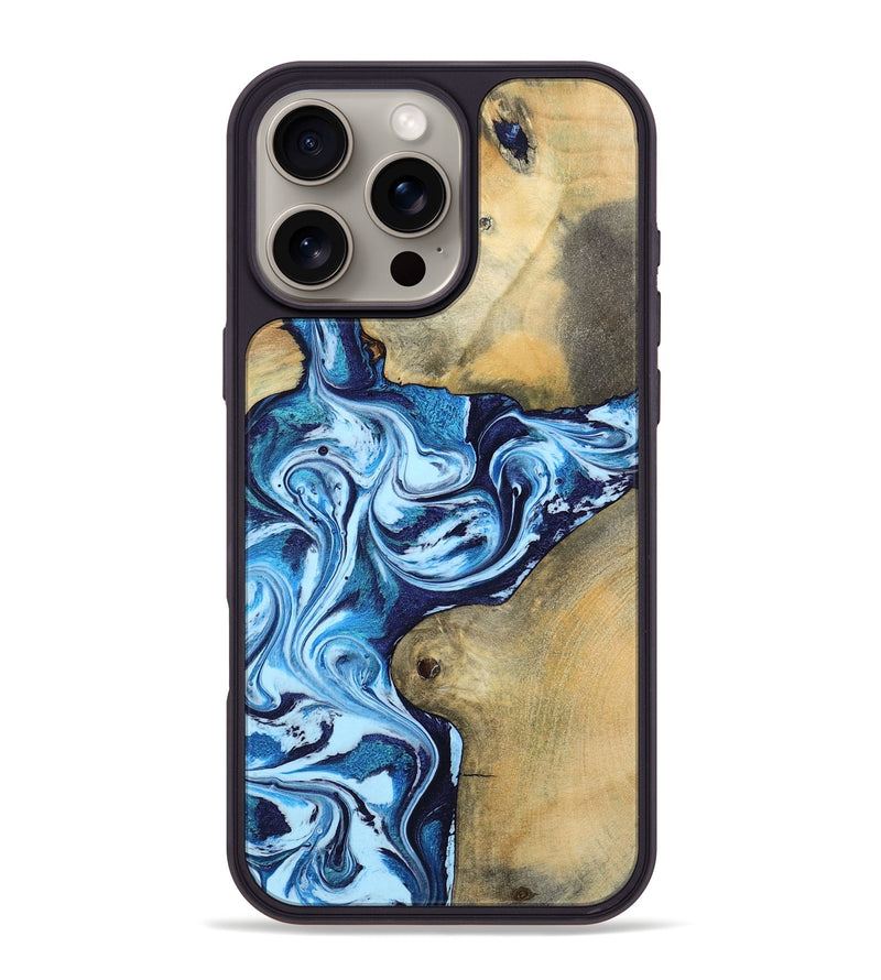 iPhone 16 Pro Max Wood Phone Case - Eiden (Blue, 793577)