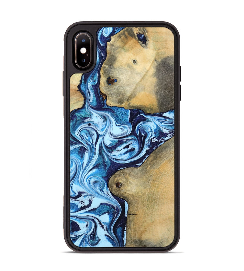 iPhone Xs Max Wood Phone Case - Eiden (Blue, 793577)