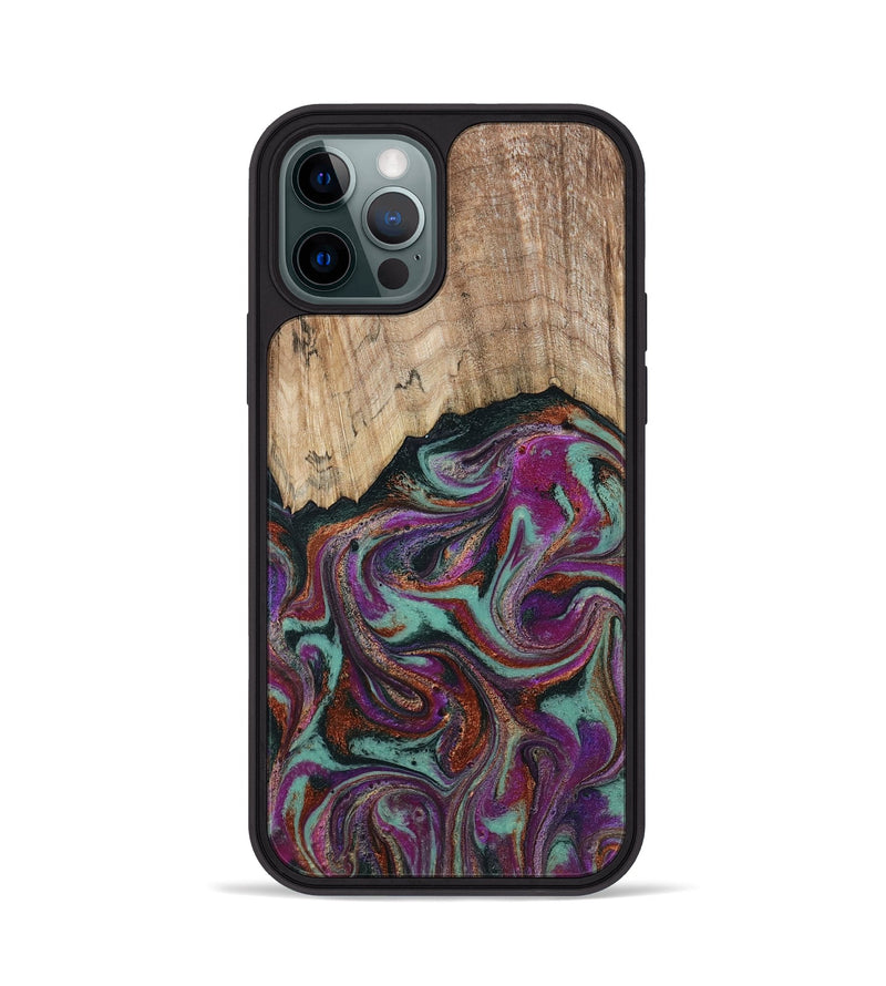 iPhone 12 Pro Wood Phone Case - Darrel (Green, 793578)