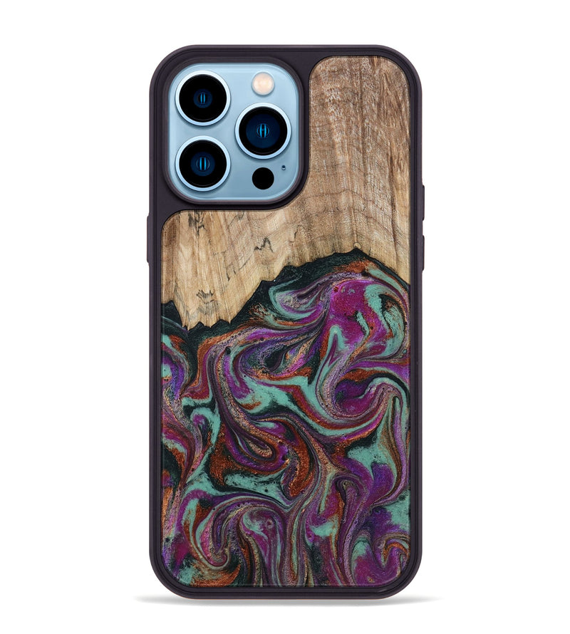 iPhone 14 Pro Max Wood Phone Case - Darrel (Green, 793578)