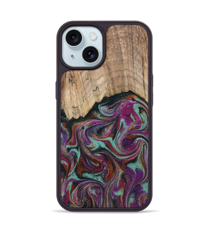 iPhone 15 Wood Phone Case - Darrel (Green, 793578)