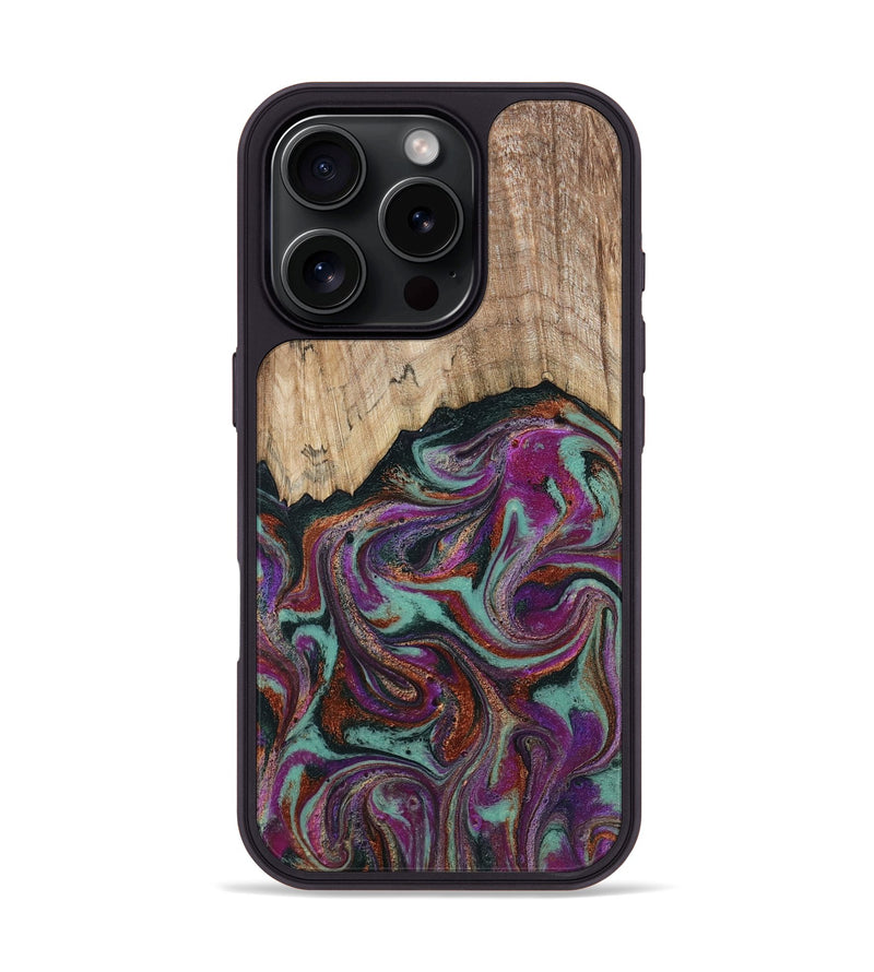iPhone 16 Pro Wood Phone Case - Darrel (Green, 793578)