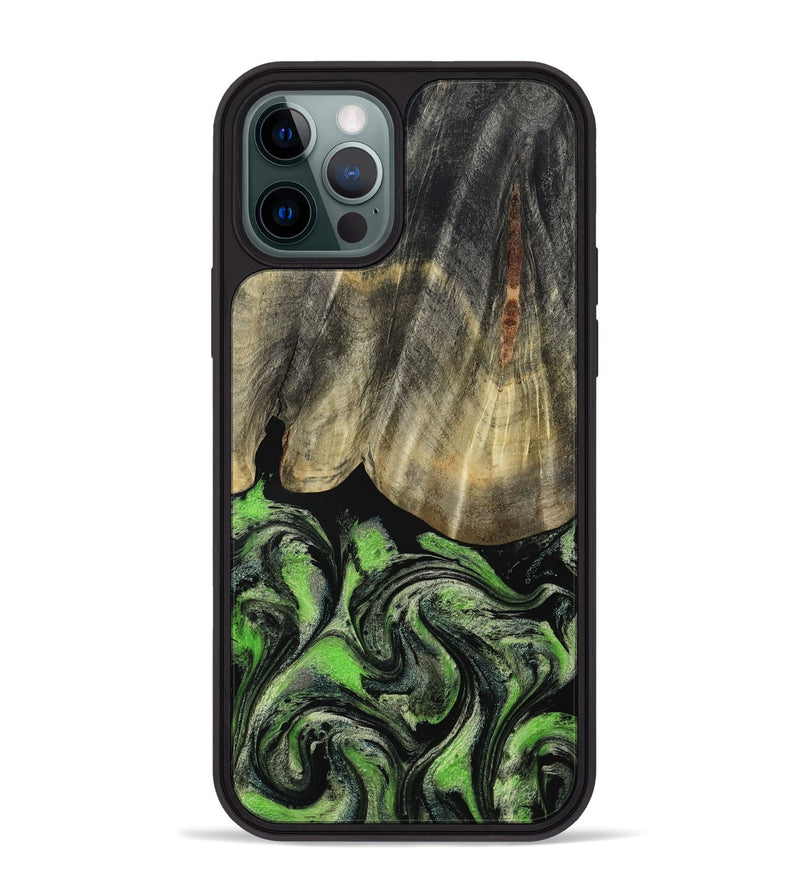 iPhone 12 Pro Max Wood Phone Case - Larissa (Green, 793579)