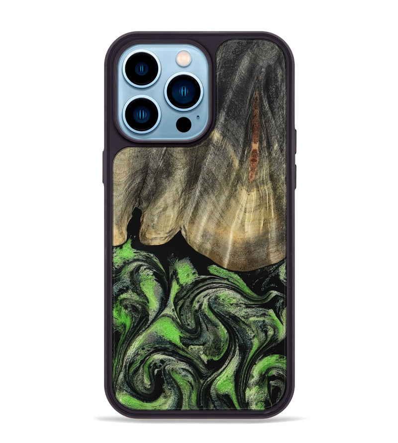 iPhone 14 Pro Max Wood Phone Case - Larissa (Green, 793579)