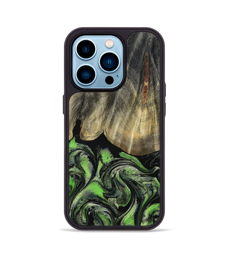 iPhone 14 Pro Wood Phone Case - Larissa (Green, 793579)