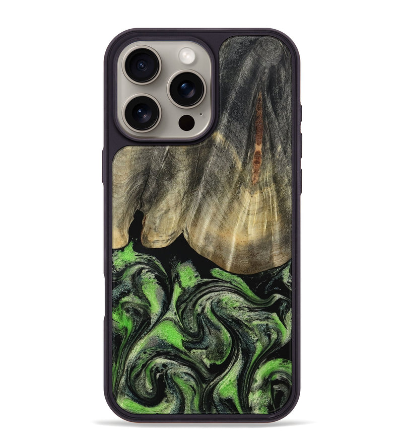 iPhone 16 Pro Max Wood Phone Case - Larissa (Green, 793579)