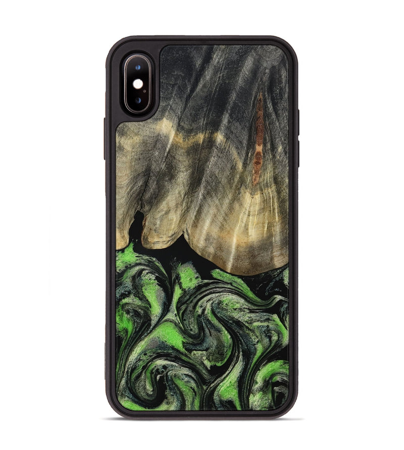 iPhone Xs Max Wood Phone Case - Larissa (Green, 793579)