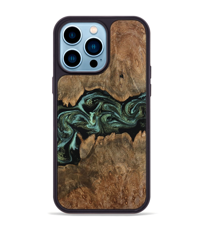 iPhone 14 Pro Max Wood Phone Case - Breonna (Green, 793584)