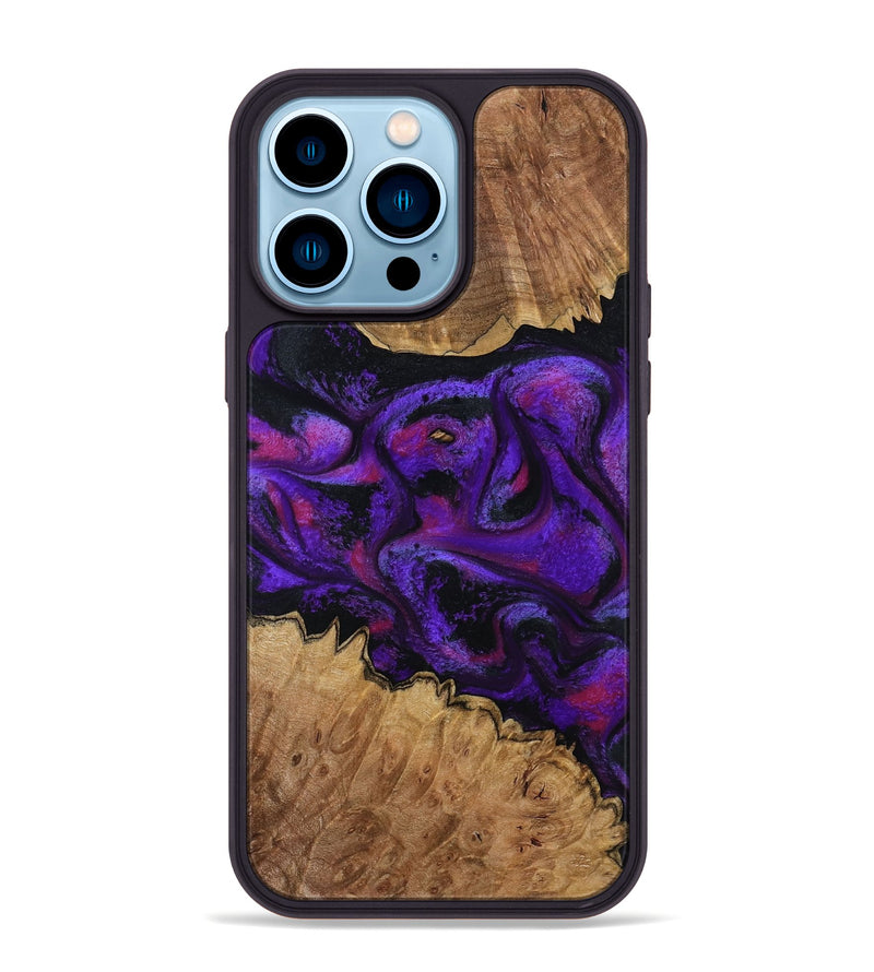 iPhone 14 Pro Max Wood Phone Case - Gerry (Purple, 793710)