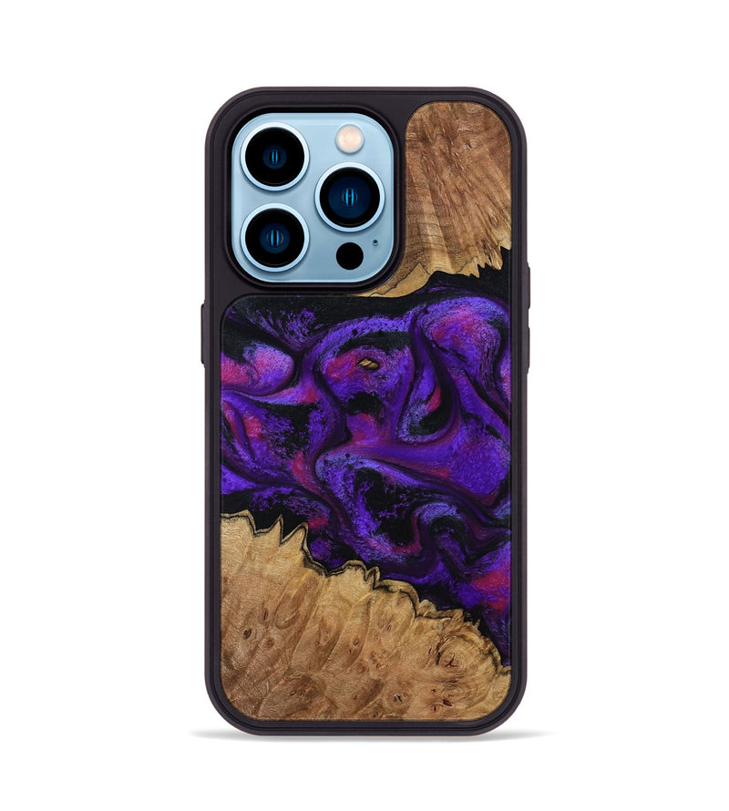 iPhone 14 Pro Wood Phone Case - Gerry (Purple, 793710)