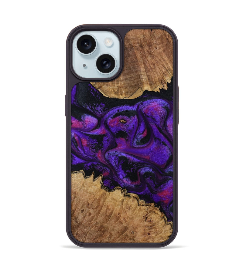 iPhone 15 Wood Phone Case - Gerry (Purple, 793710)