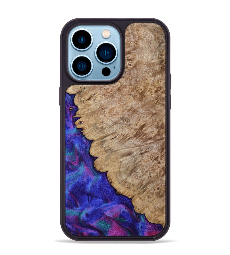 iPhone 14 Pro Max Wood Phone Case - Juwan (Purple, 793712)