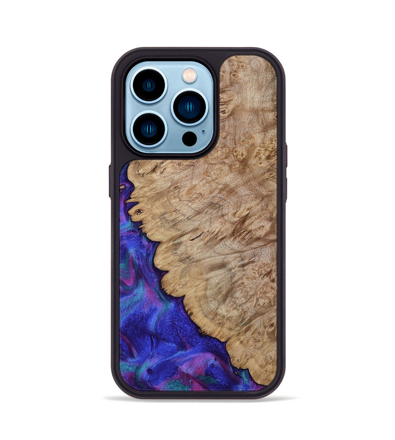 iPhone 14 Pro Wood Phone Case - Juwan (Purple, 793712)