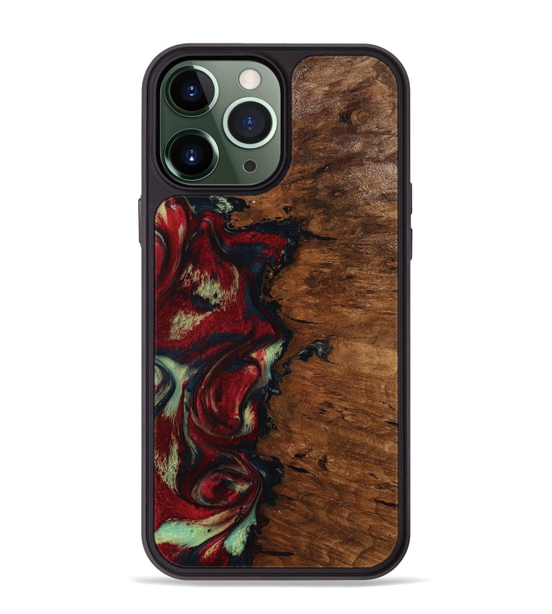iPhone 13 Pro Max Wood Phone Case - Soren (Red, 793717)