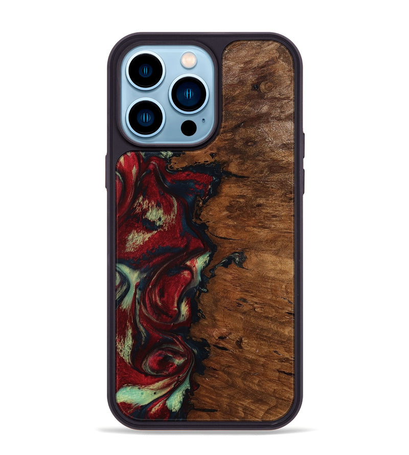 iPhone 14 Pro Max Wood Phone Case - Soren (Red, 793717)