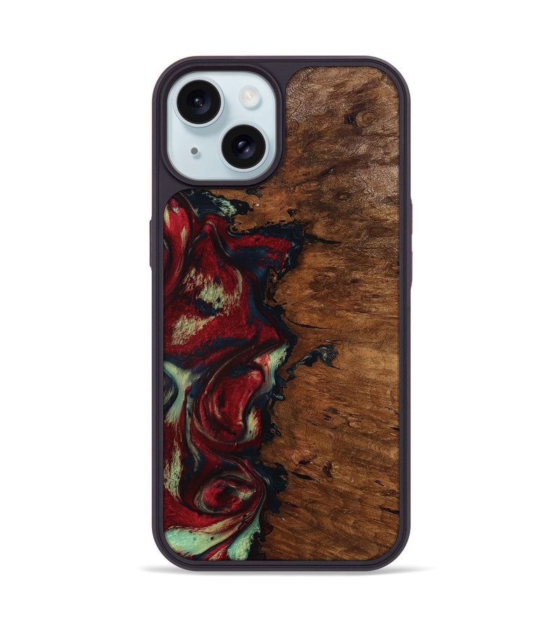 iPhone 15 Wood Phone Case - Soren (Red, 793717)
