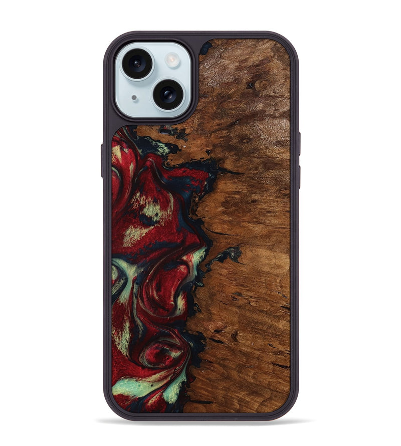iPhone 15 Plus Wood Phone Case - Soren (Red, 793717)
