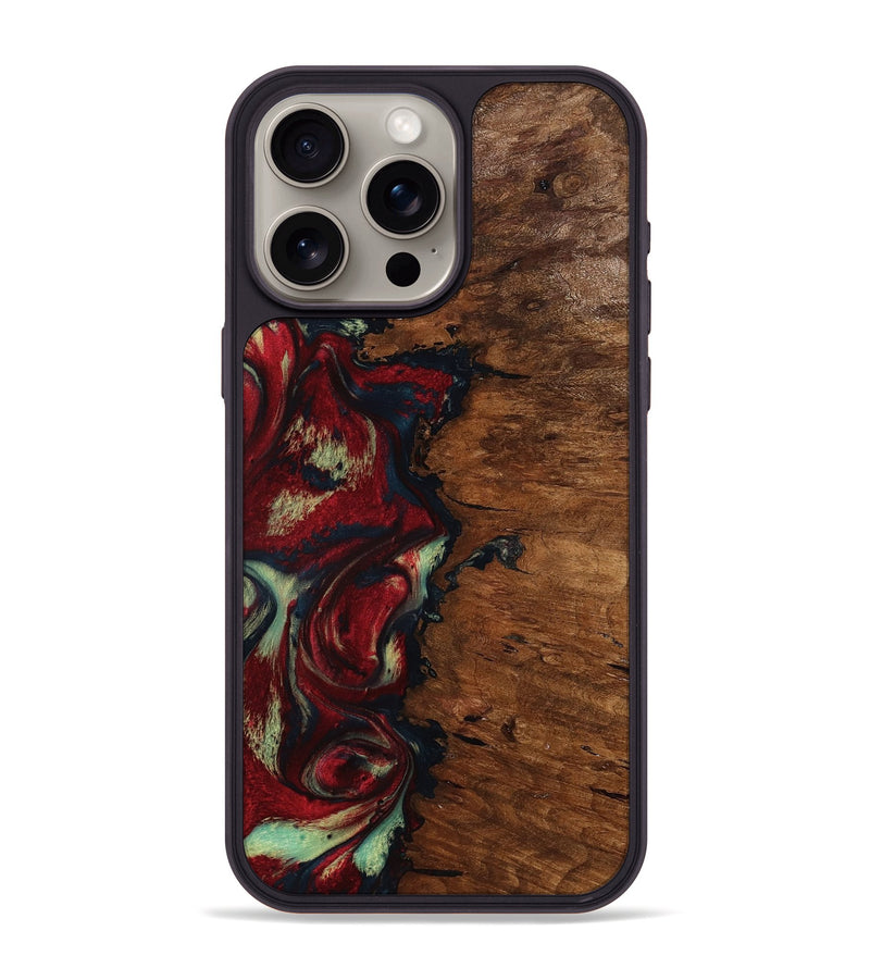 iPhone 15 Pro Max Wood Phone Case - Soren (Red, 793717)