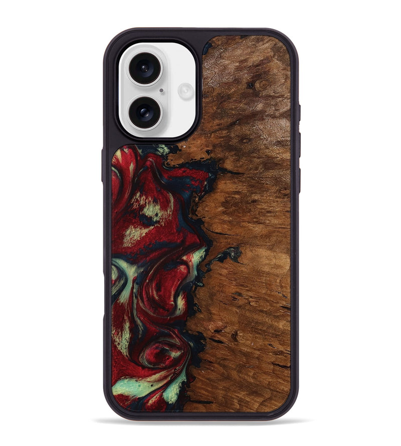 iPhone 16 Plus Wood Phone Case - Soren (Red, 793717)