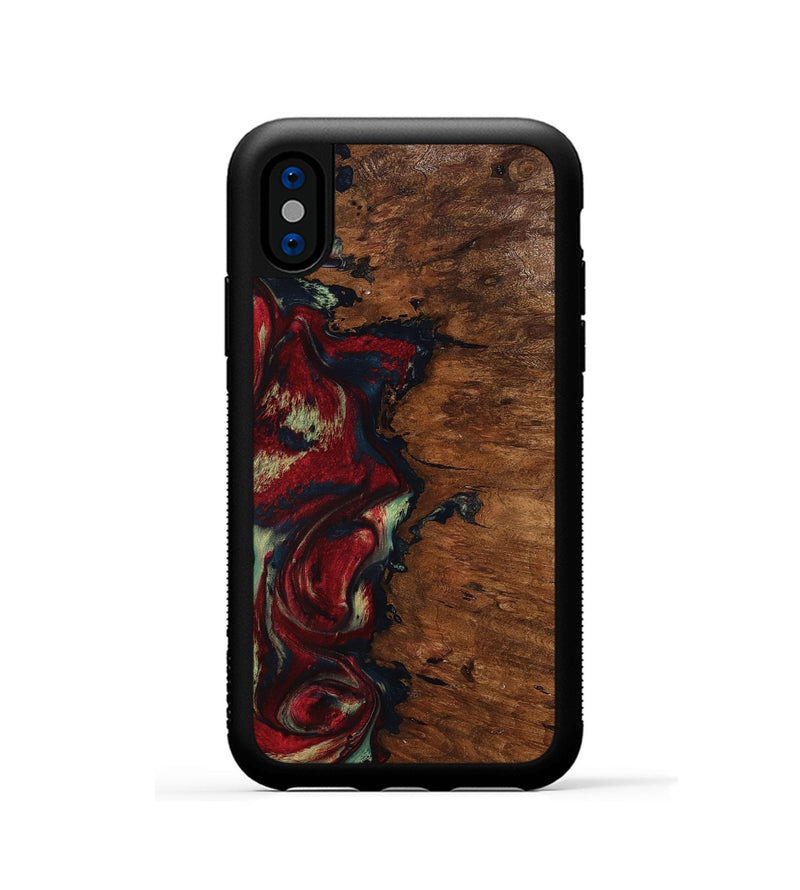 iPhone Xs Wood Phone Case - Soren (Red, 793717)