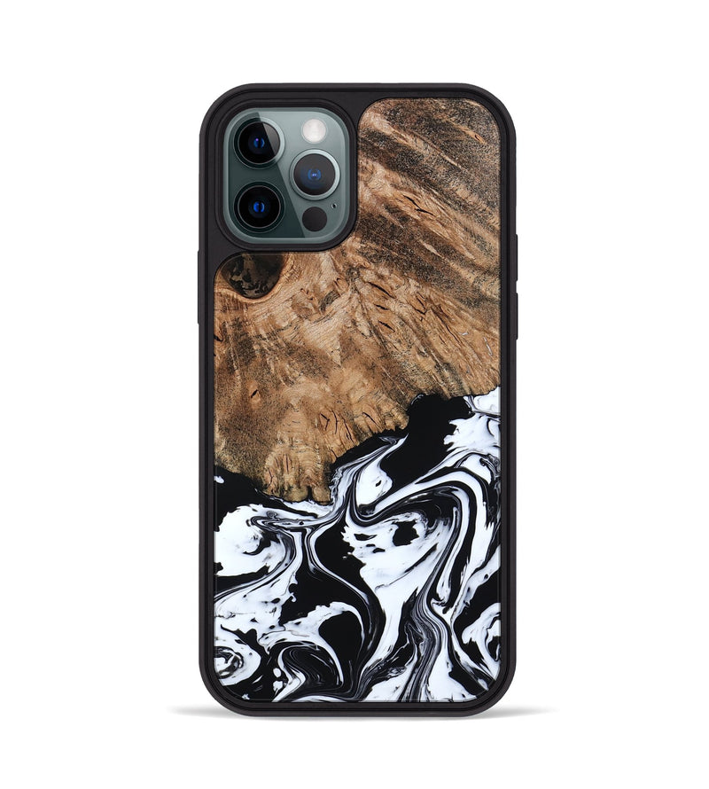 iPhone 12 Pro Wood Phone Case - Terry (Black & White, 793721)