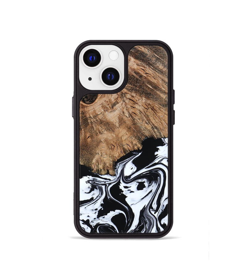 iPhone 13 mini Wood Phone Case - Terry (Black & White, 793721)