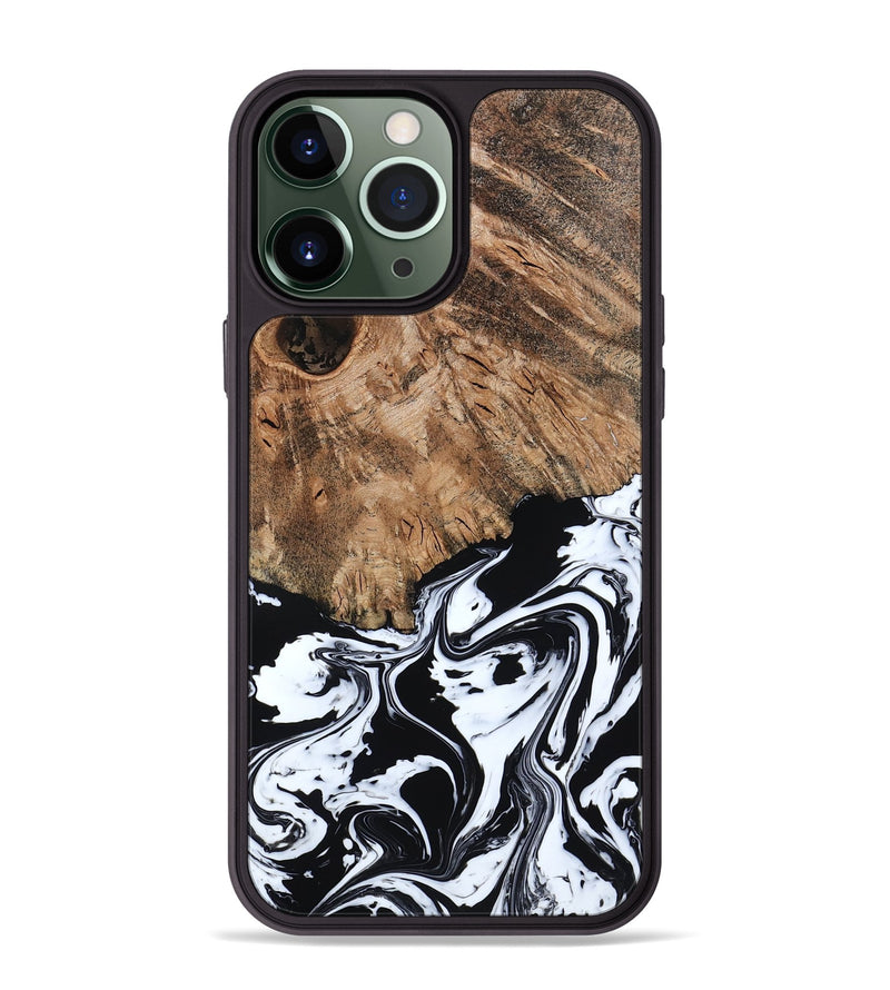 iPhone 13 Pro Max Wood Phone Case - Terry (Black & White, 793721)