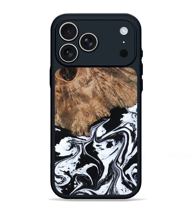 iPhone 17 Pro Max Wood Phone Case - Terry (Black & White, 793721)